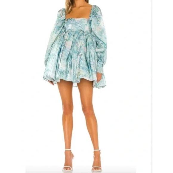 Selkie The Abbot Puff Mini Dress in Abbott Prairie Size Large - Picture 1 of 9